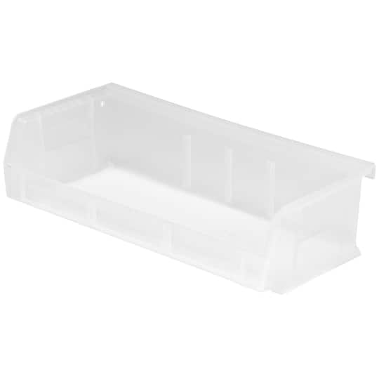 Quantum Storage Polypropylene Hang & Stack Bin: 11" OAW, 5-3/8" OAL, 3" OAH, Clear | 8-Pack | 8-Pack | Part #QUS232CL